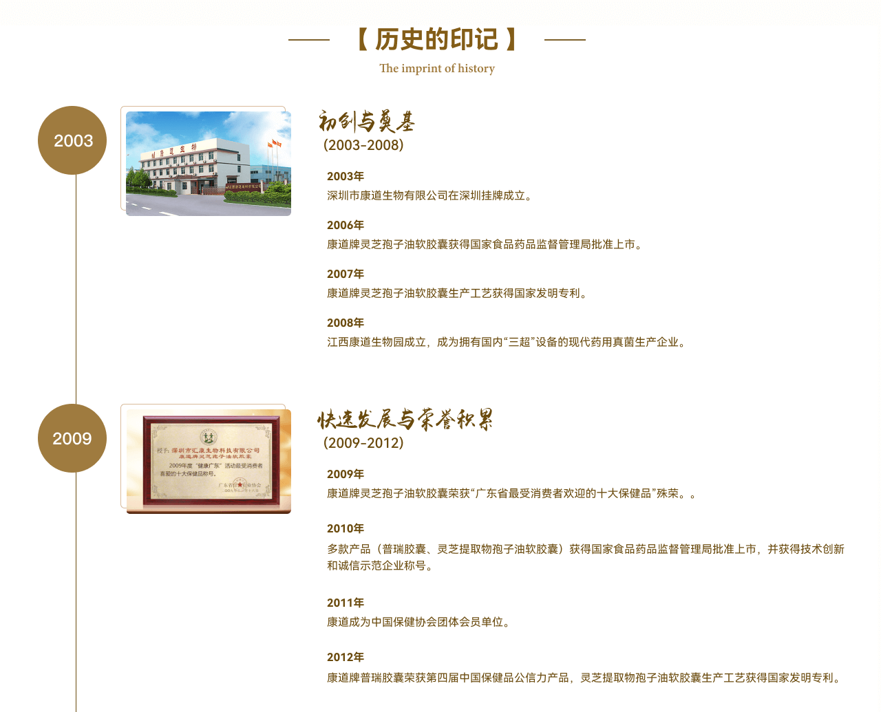 康道發(fā)展歷程2003-2009